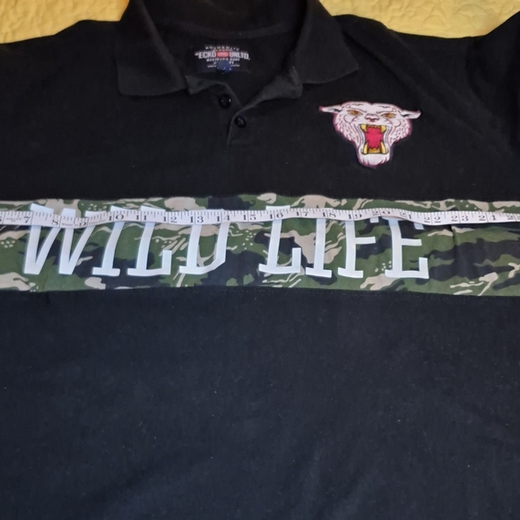 Ecko Unlimited Black 3 Button Polo with Camo and Tiger Patch.Size 3XB.(#2015) - Picture 10 of 12